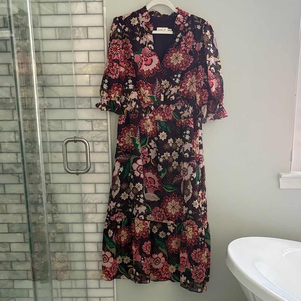 Eliza J  Floral Midi Dress